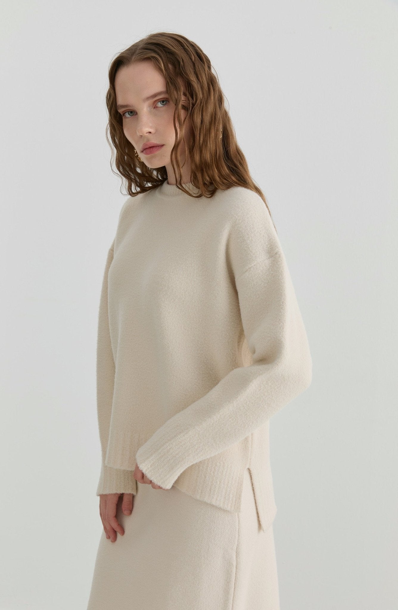 Basic Yumoş Ekru Triko Etekli İkili Takım - Fatma Atasoy