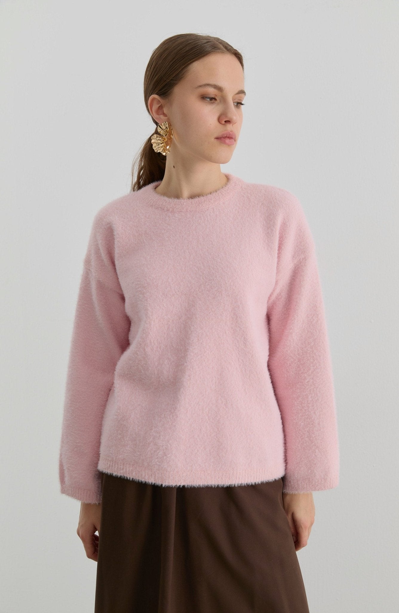 Basic Yumoş Soft Pembe Triko Kazak - Fatma Atasoy