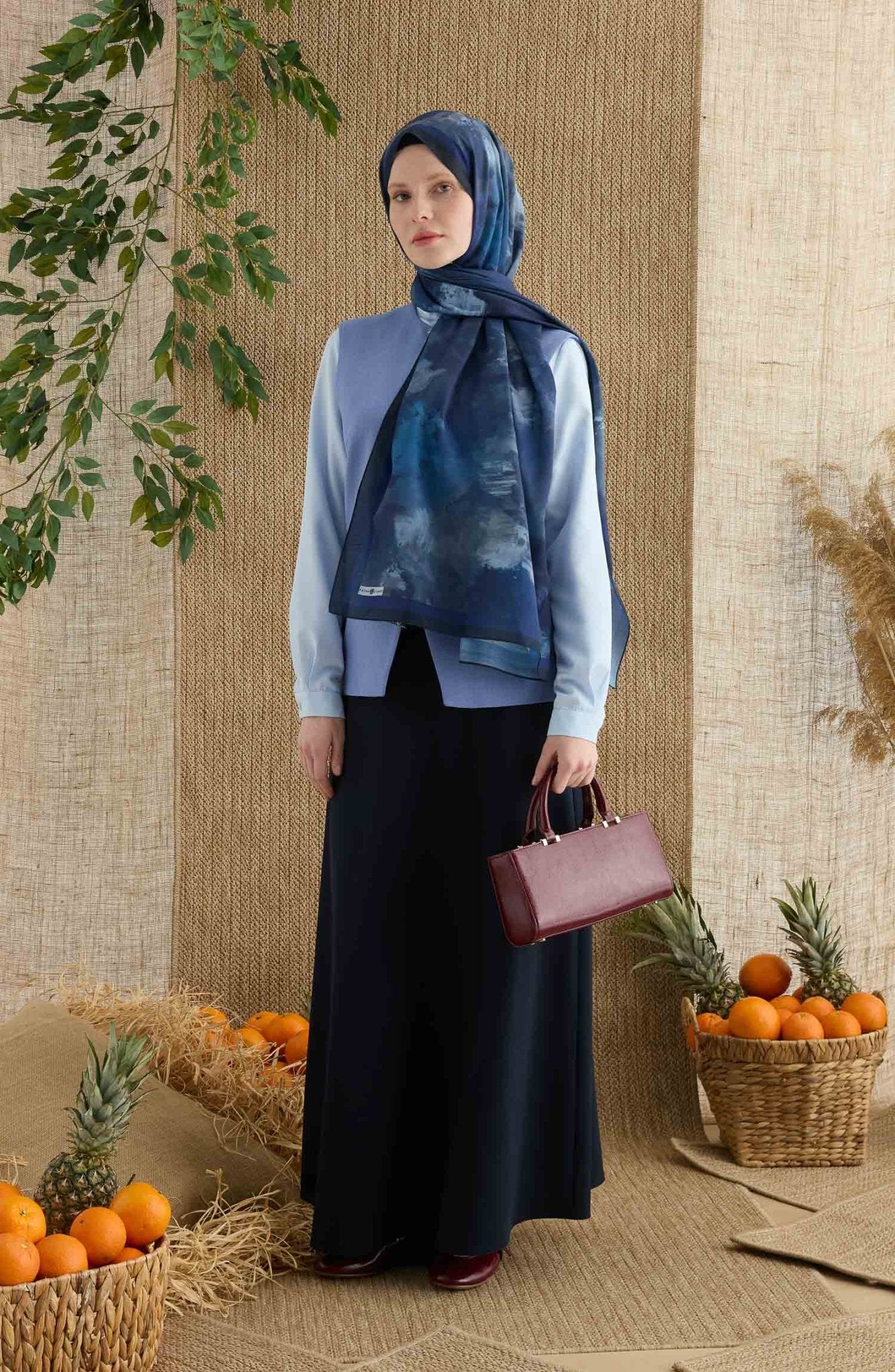 Batik Saks Desenli Şal - Fatma Atasoy