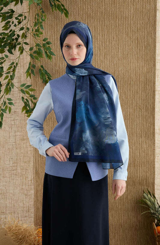 Batik Saks Desenli Şal - Fatma Atasoy