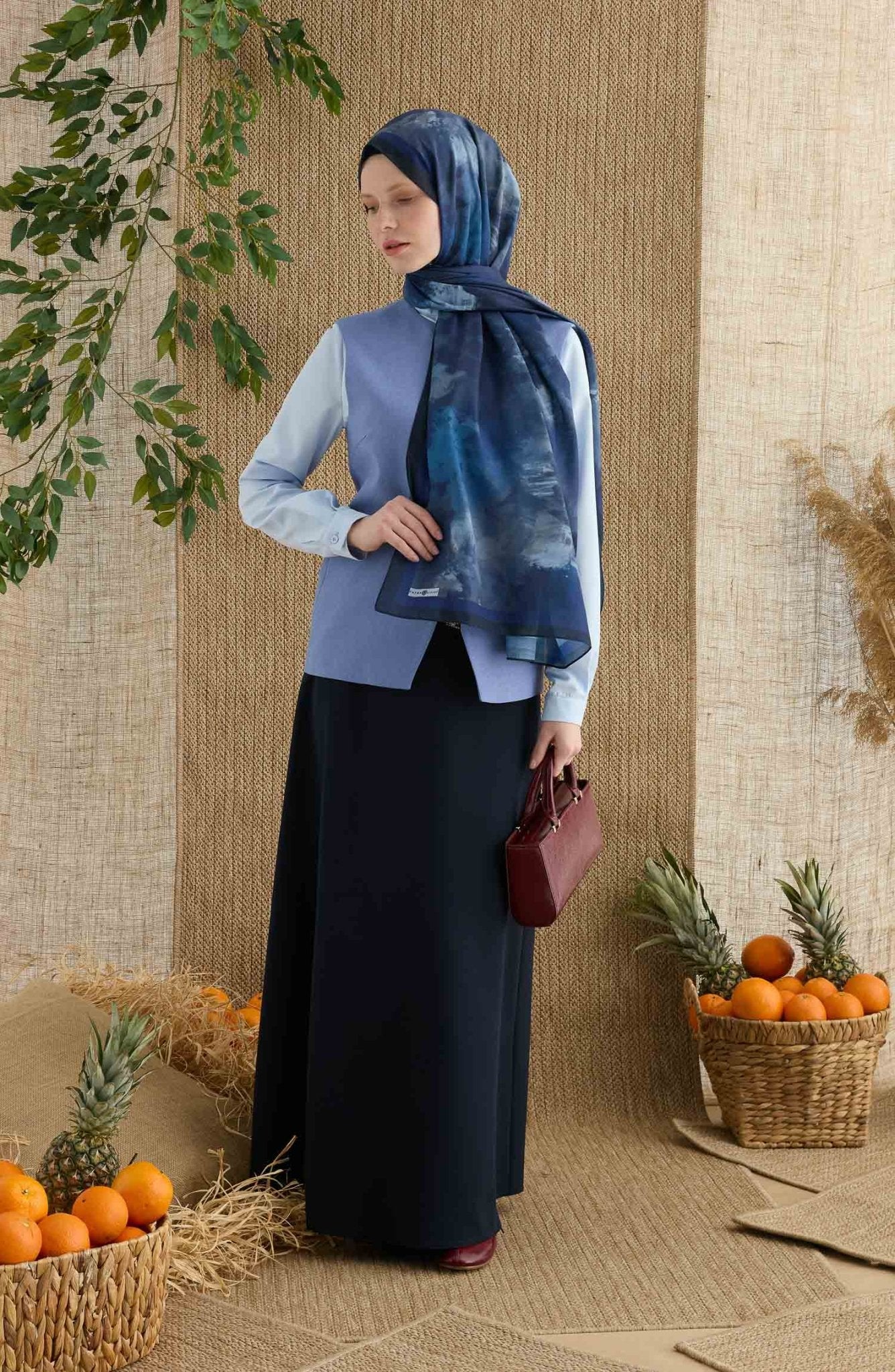 Batik Saks Desenli Şal - Fatma Atasoy