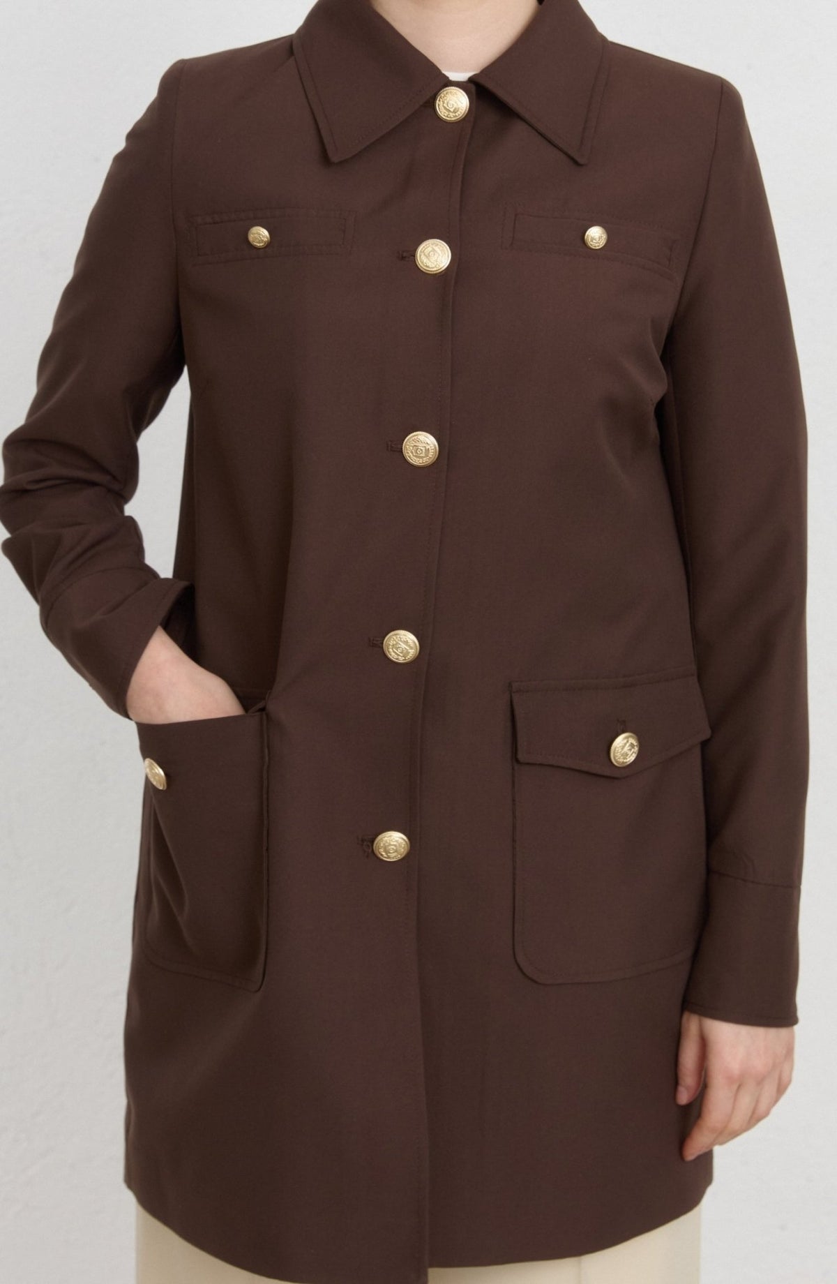 Blazer Acı Kahve Trenç Ceket - Fatma Atasoy