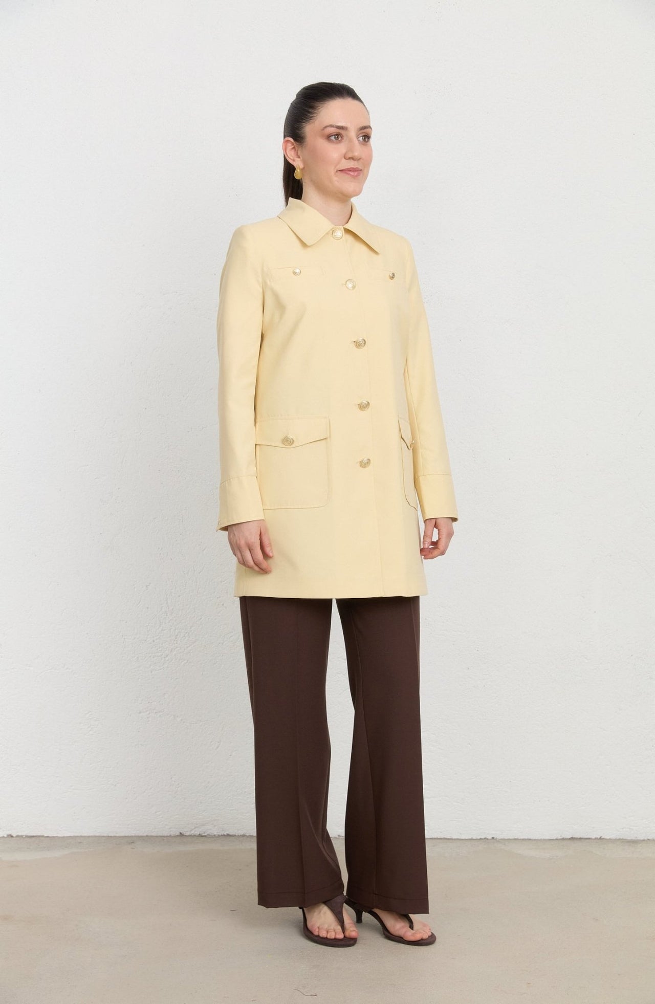 Blazer Butter Sarı Trenç Ceket - Fatma Atasoy