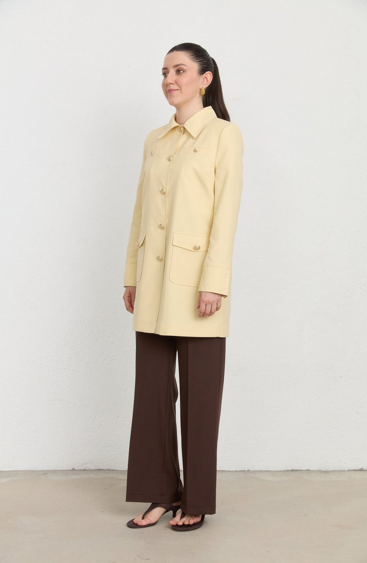 Blazer Butter Sarı Trenç Ceket - Fatma Atasoy