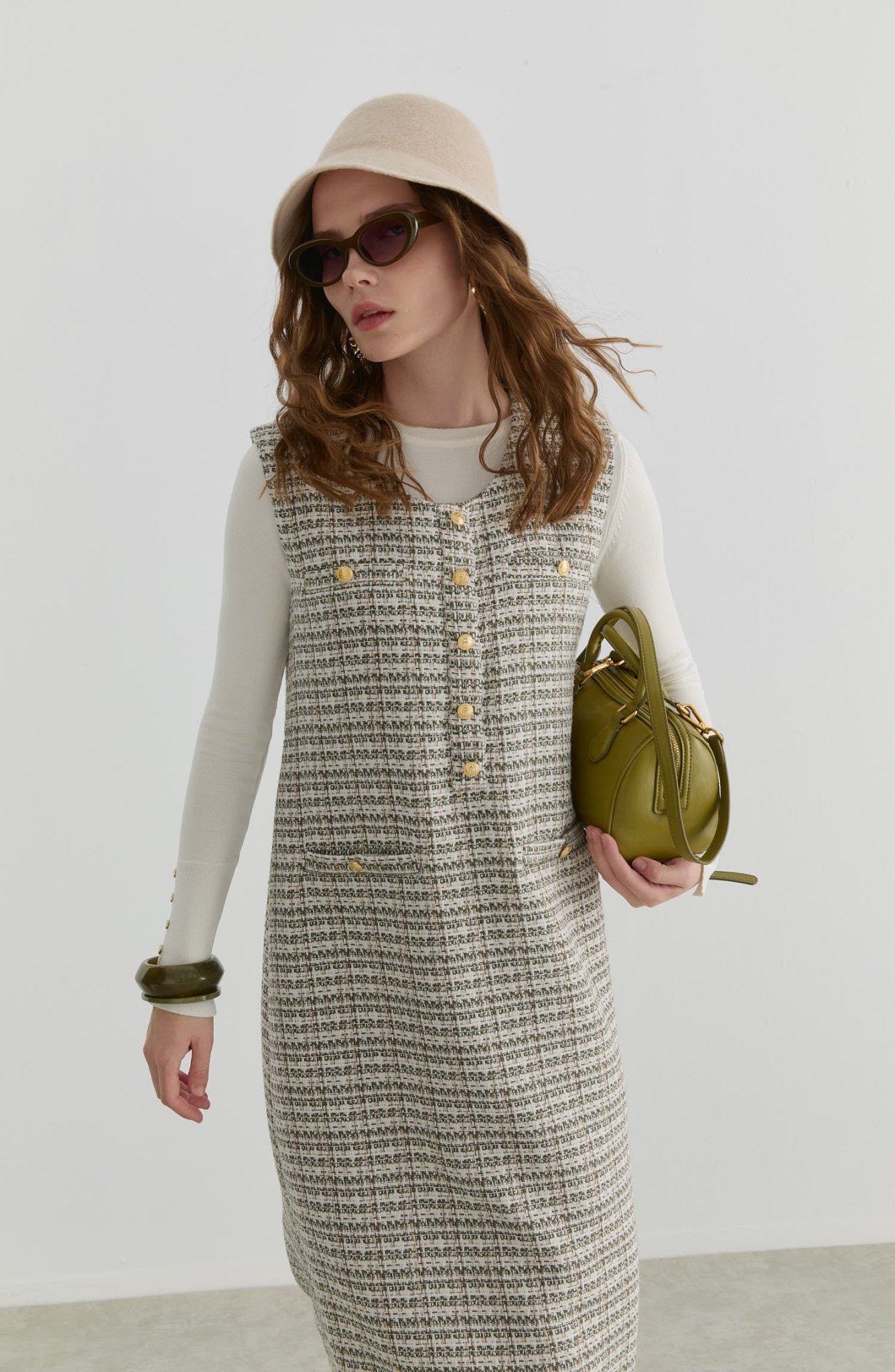 Blazer Haki Tüvit Jile - Fatma Atasoy