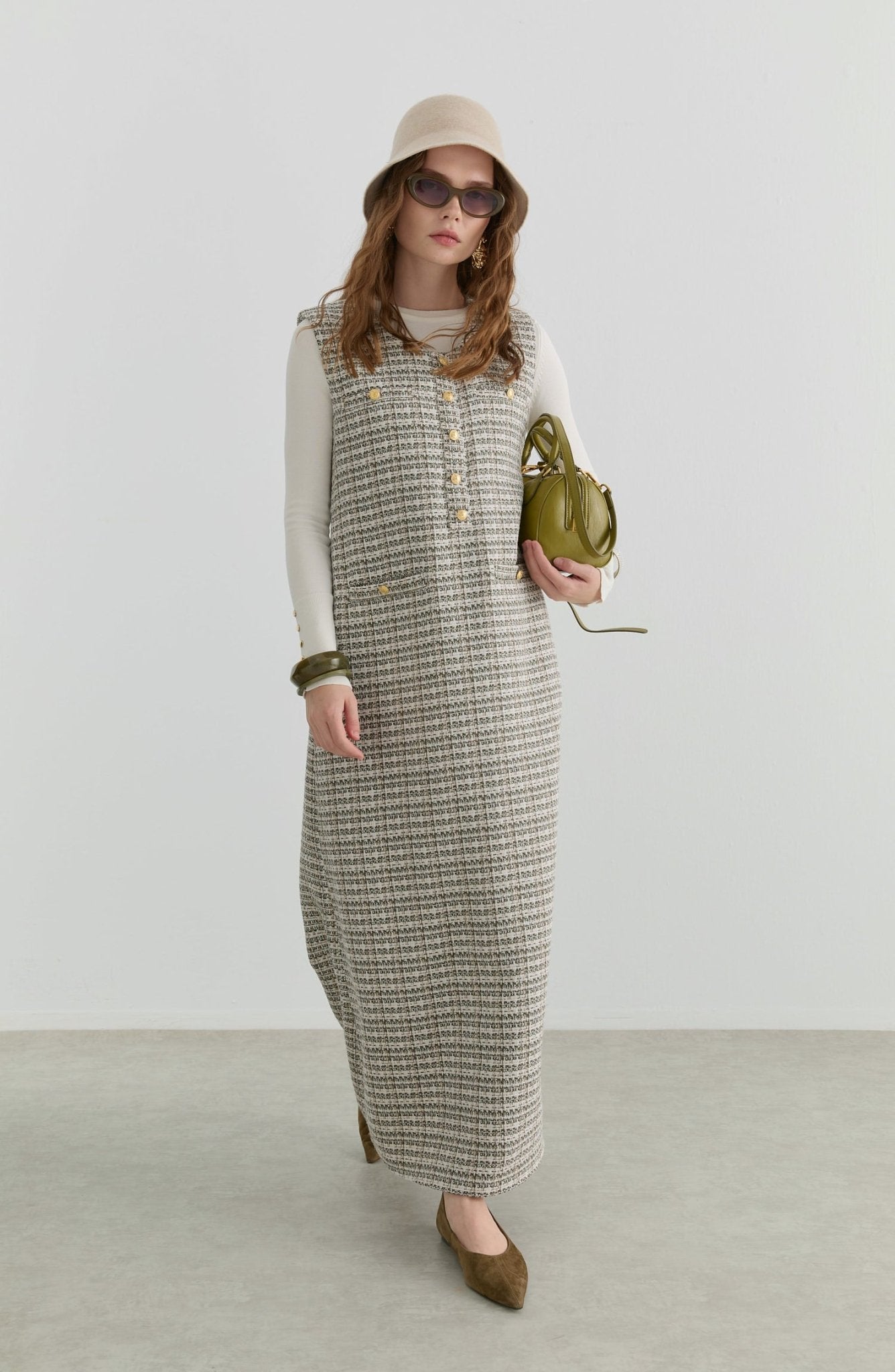 Blazer Haki Tüvit Jile - Fatma Atasoy