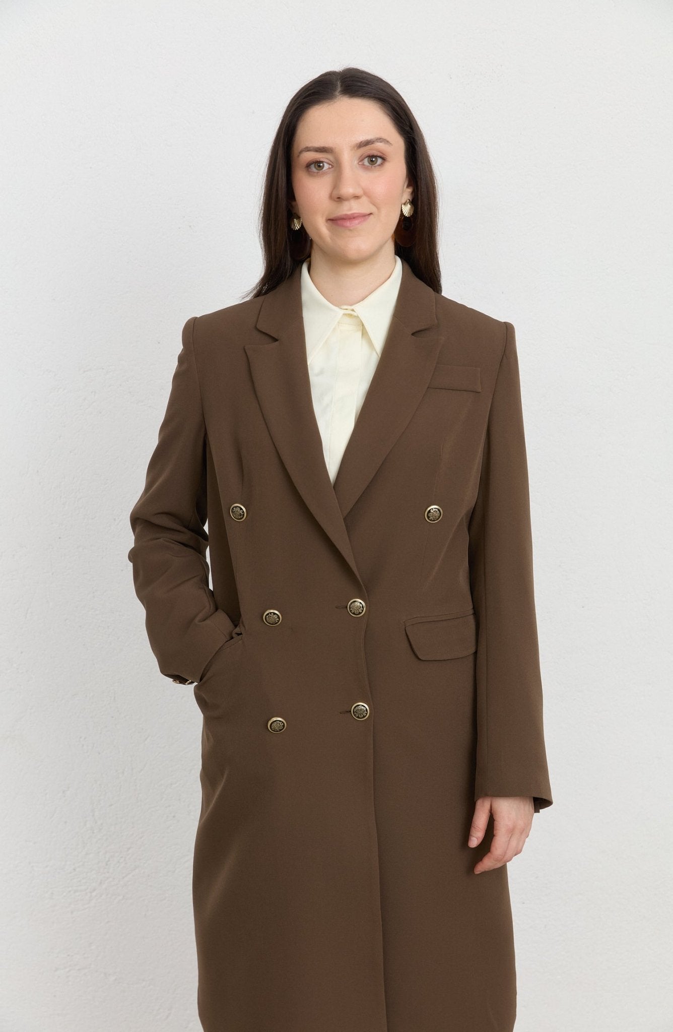 Blazer Kahverengi Tek Ceket - Fatma Atasoy