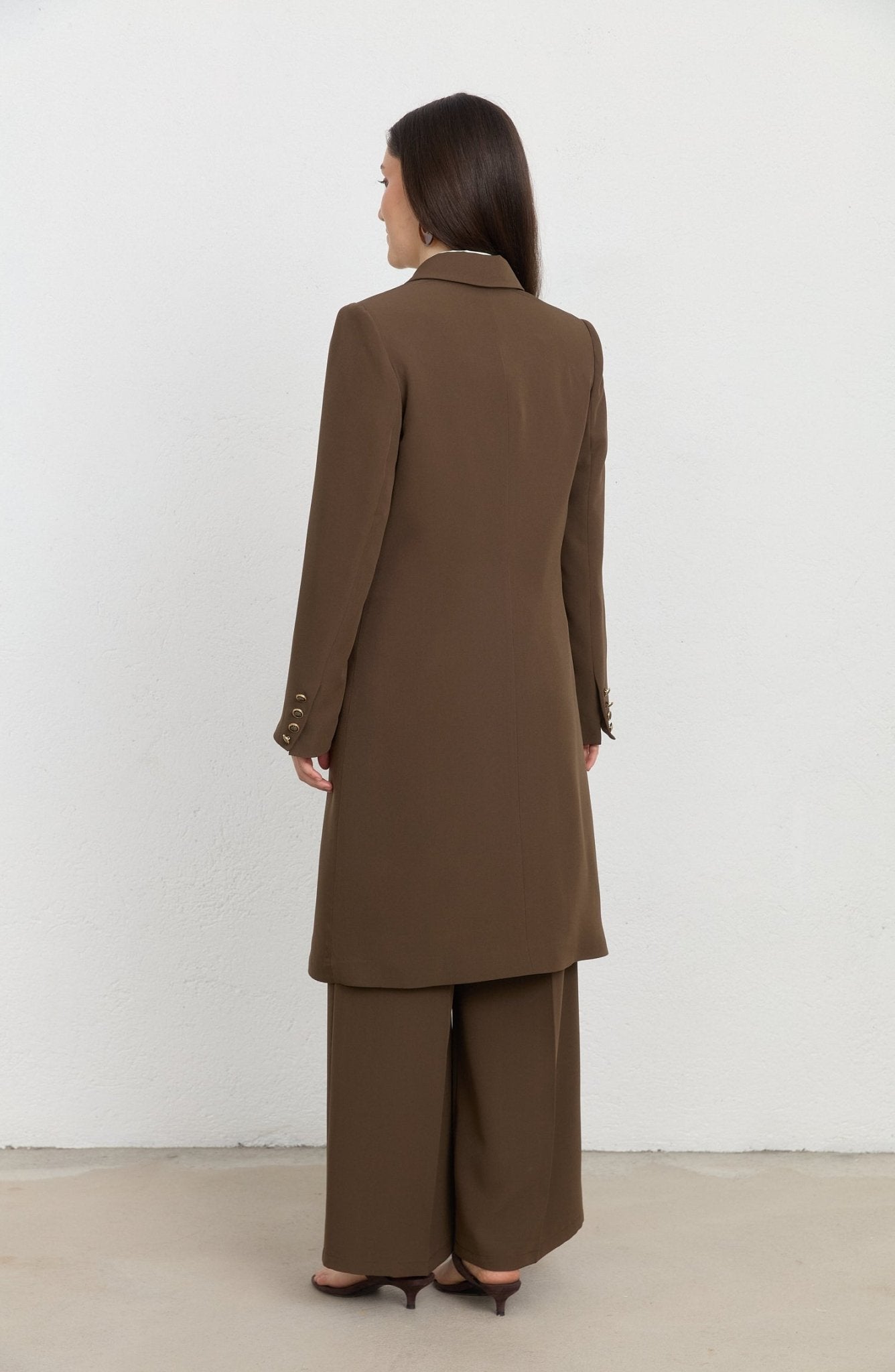 Blazer Kahverengi Tek Ceket - Fatma Atasoy