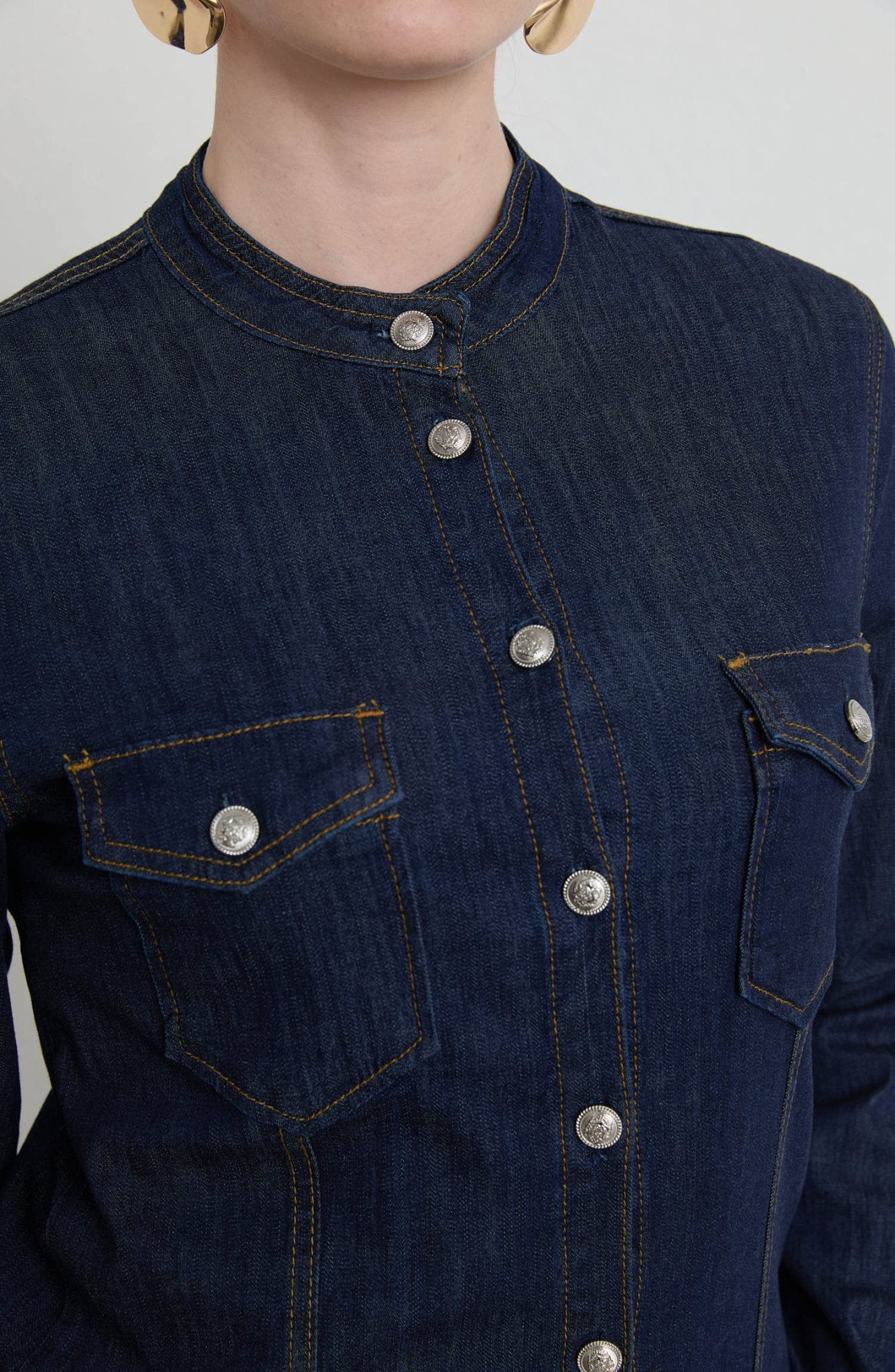 Blazer Lacivert Denim Gömlek - Fatma Atasoy