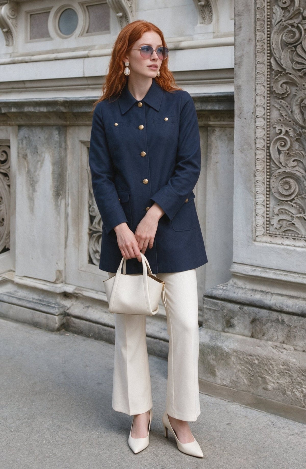 Blazer Lacivert Trenç Ceket - Fatma Atasoy