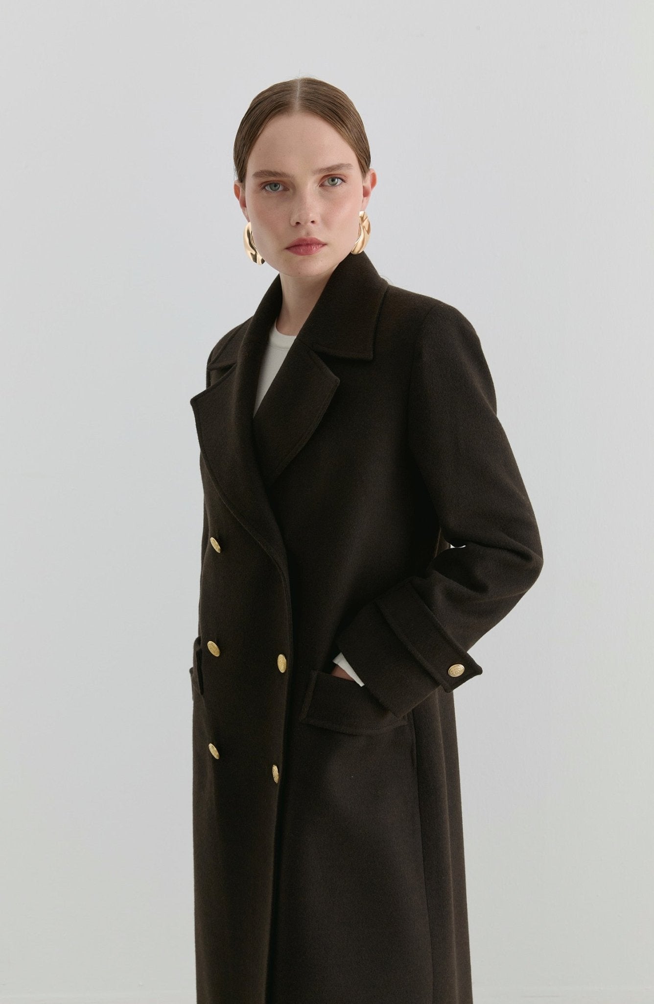 Blazer Maksi Acı Kahve Kaşmir Kaban - Fatma Atasoy