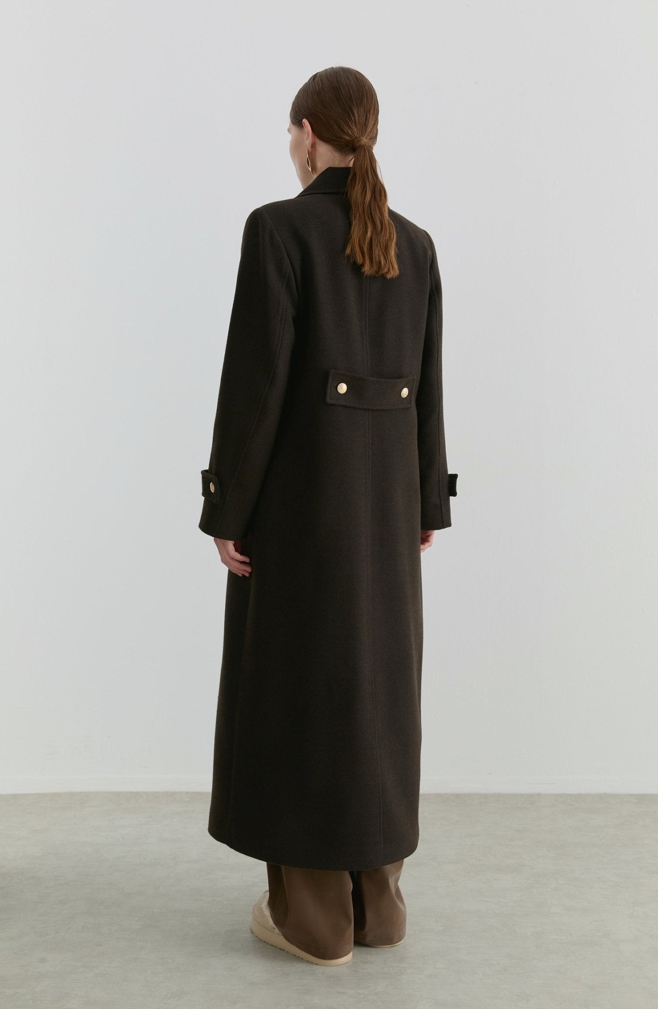 Blazer Maksi Acı Kahve Kaşmir Kaban - Fatma Atasoy