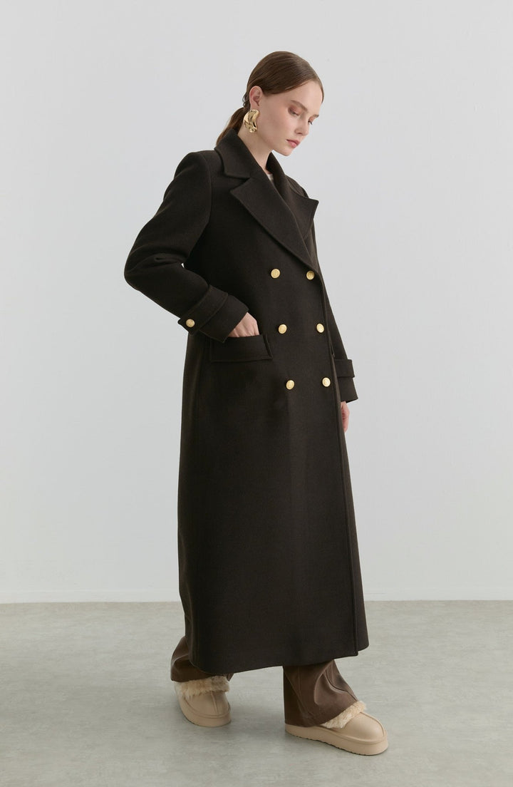 Blazer Maksi Acı Kahve Kaşmir Kaban - Fatma Atasoy