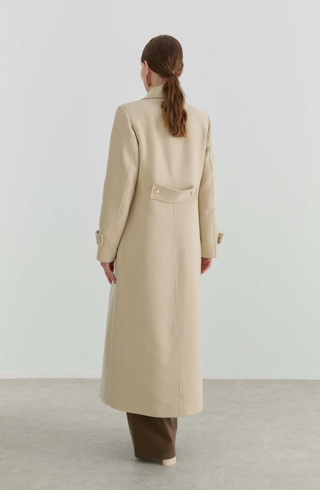 Blazer Maksi Bej Kaşmir Kaban - Fatma Atasoy