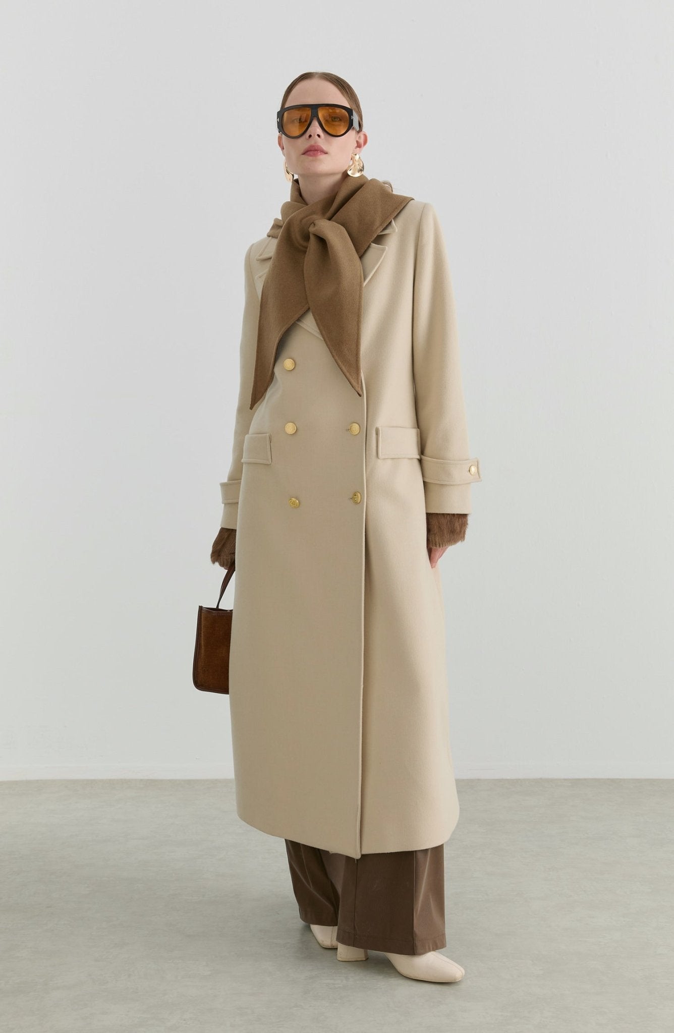 Blazer Maksi Bej Kaşmir Kaban - Fatma Atasoy