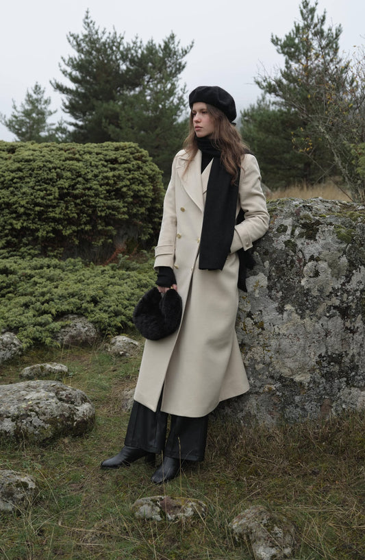 Blazer Maksi Bej Kaşmir Kaban - Fatma Atasoy