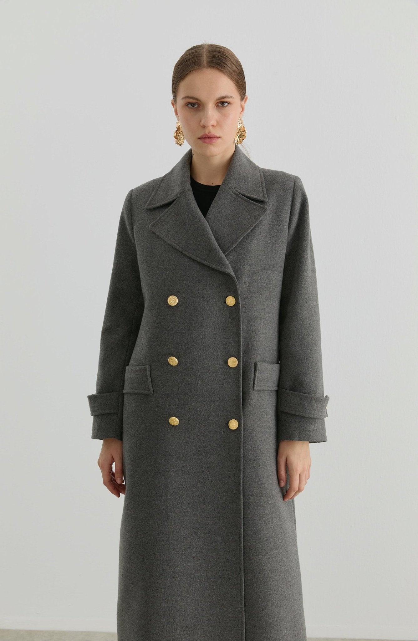 Blazer Maksi Gri Kaşmir Kaban - Fatma Atasoy