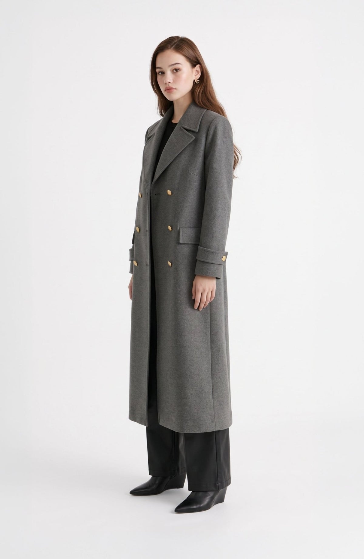 Blazer Maksi Gri Kaşmir Kaban - Fatma Atasoy