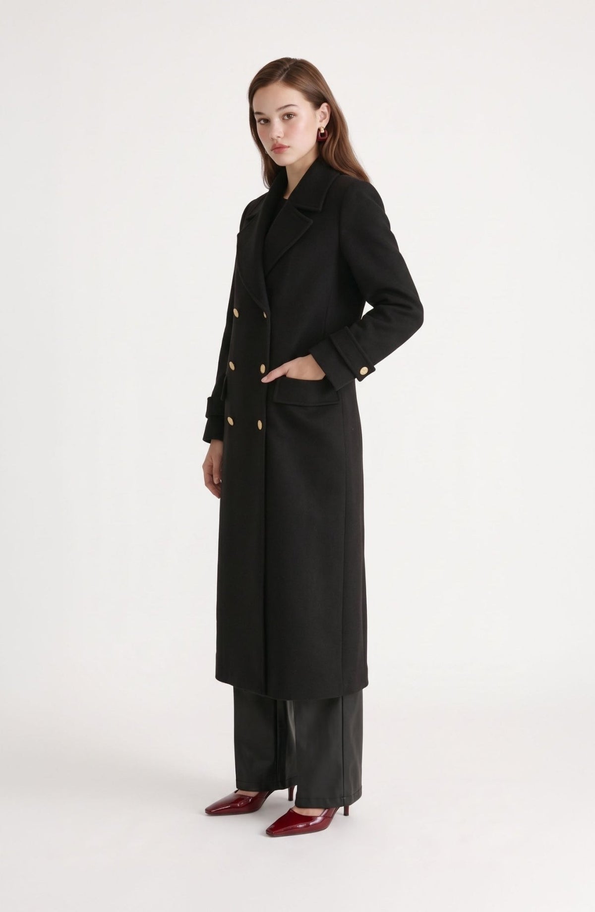 Blazer Maksi Siyah Kaşmir Kaban - Fatma Atasoy