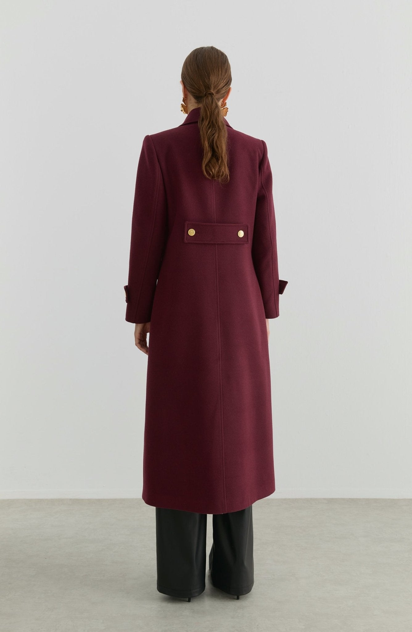 Blazer Maksi Vişne Kaşmir Kaban - Fatma Atasoy