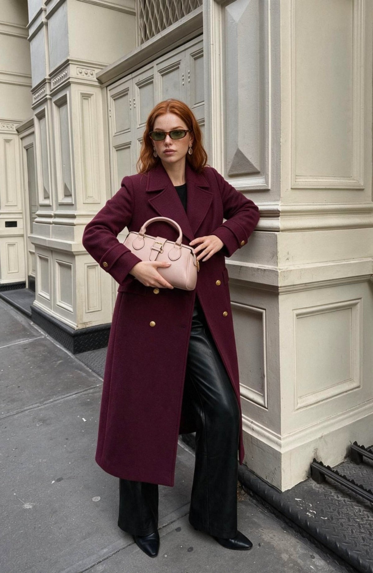Blazer Maksi Vişne Kaşmir Kaban - Fatma Atasoy