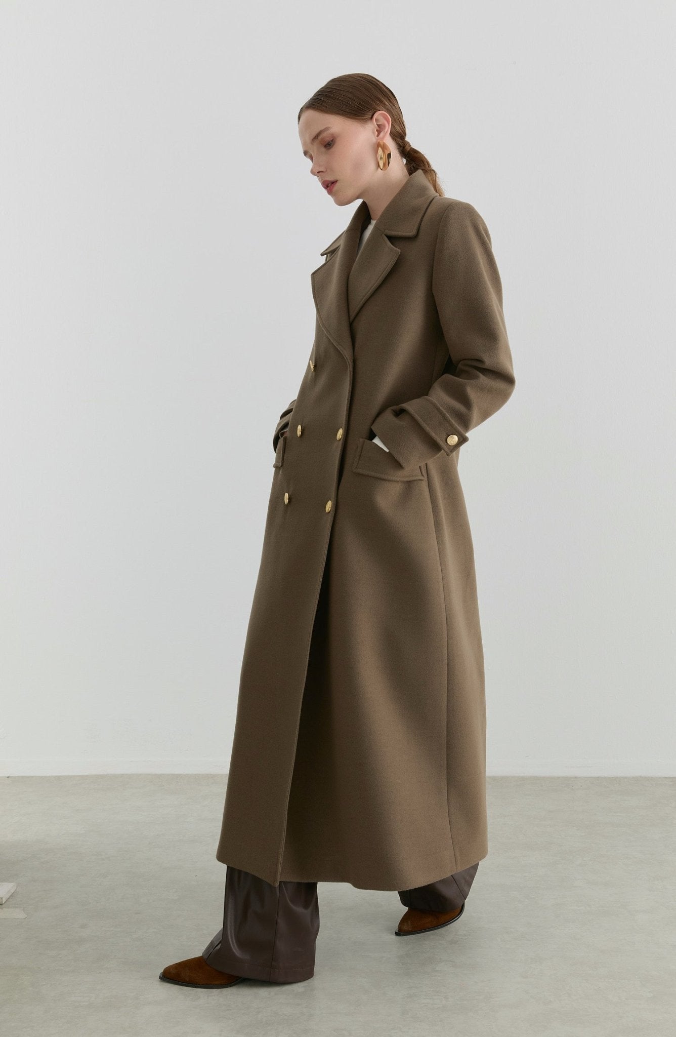 Blazer Maksi Vizon Kaşmir Kaban - Fatma Atasoy