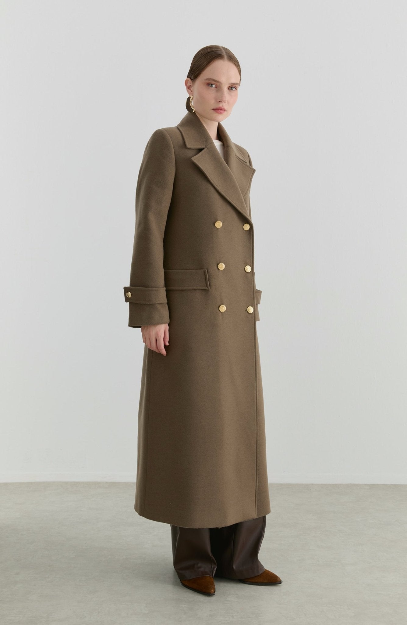 Blazer Maksi Vizon Kaşmir Kaban - Fatma Atasoy