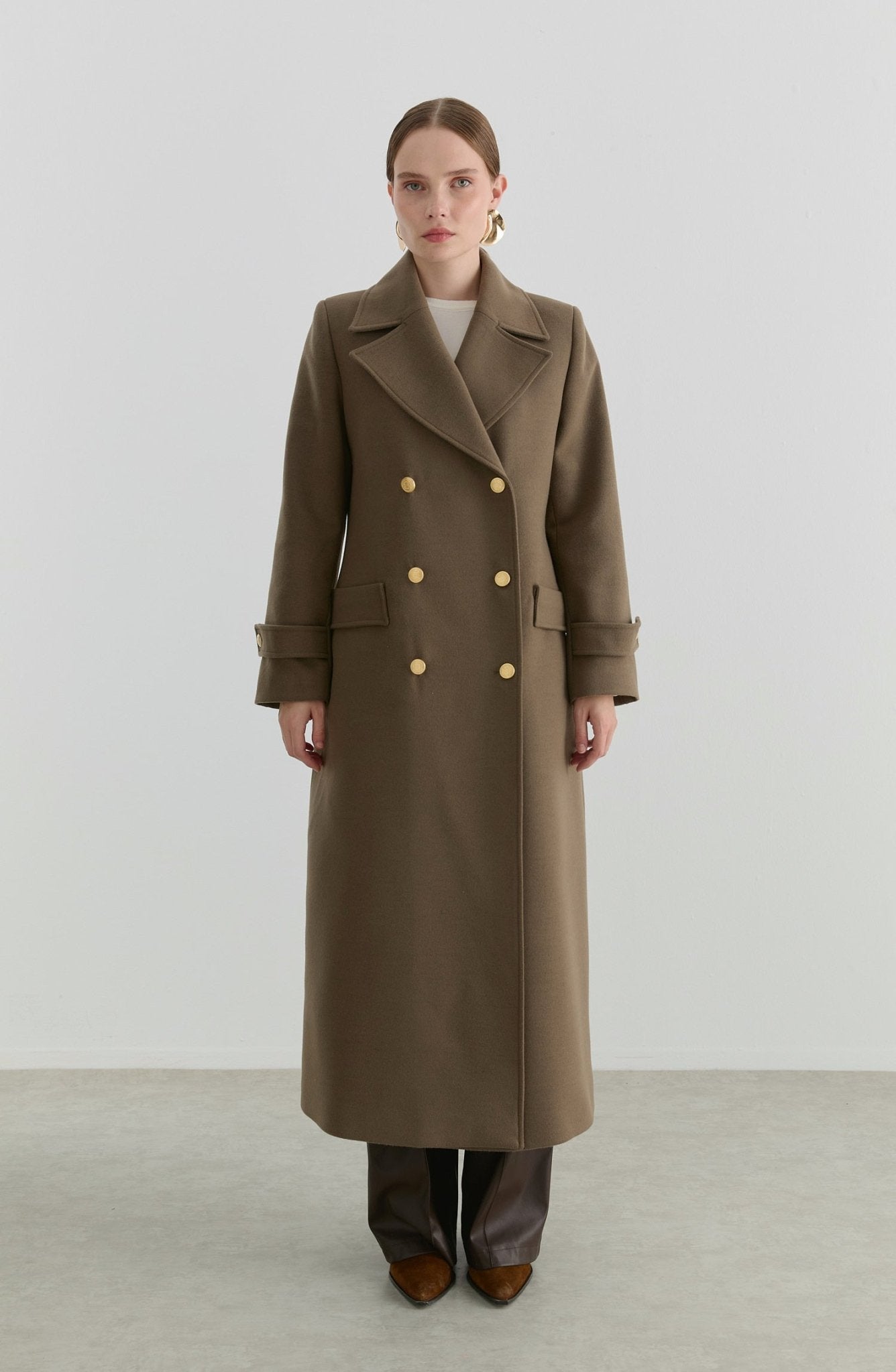 Blazer Maksi Vizon Kaşmir Kaban - Fatma Atasoy