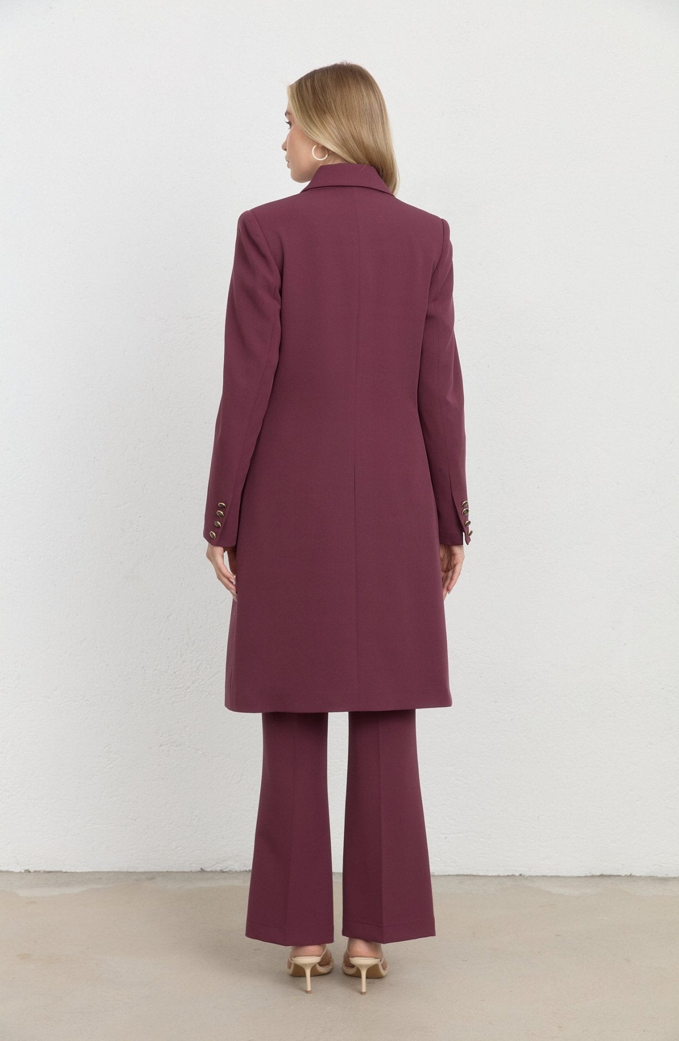 Blazer Mürdüm Tek Ceket - Fatma Atasoy
