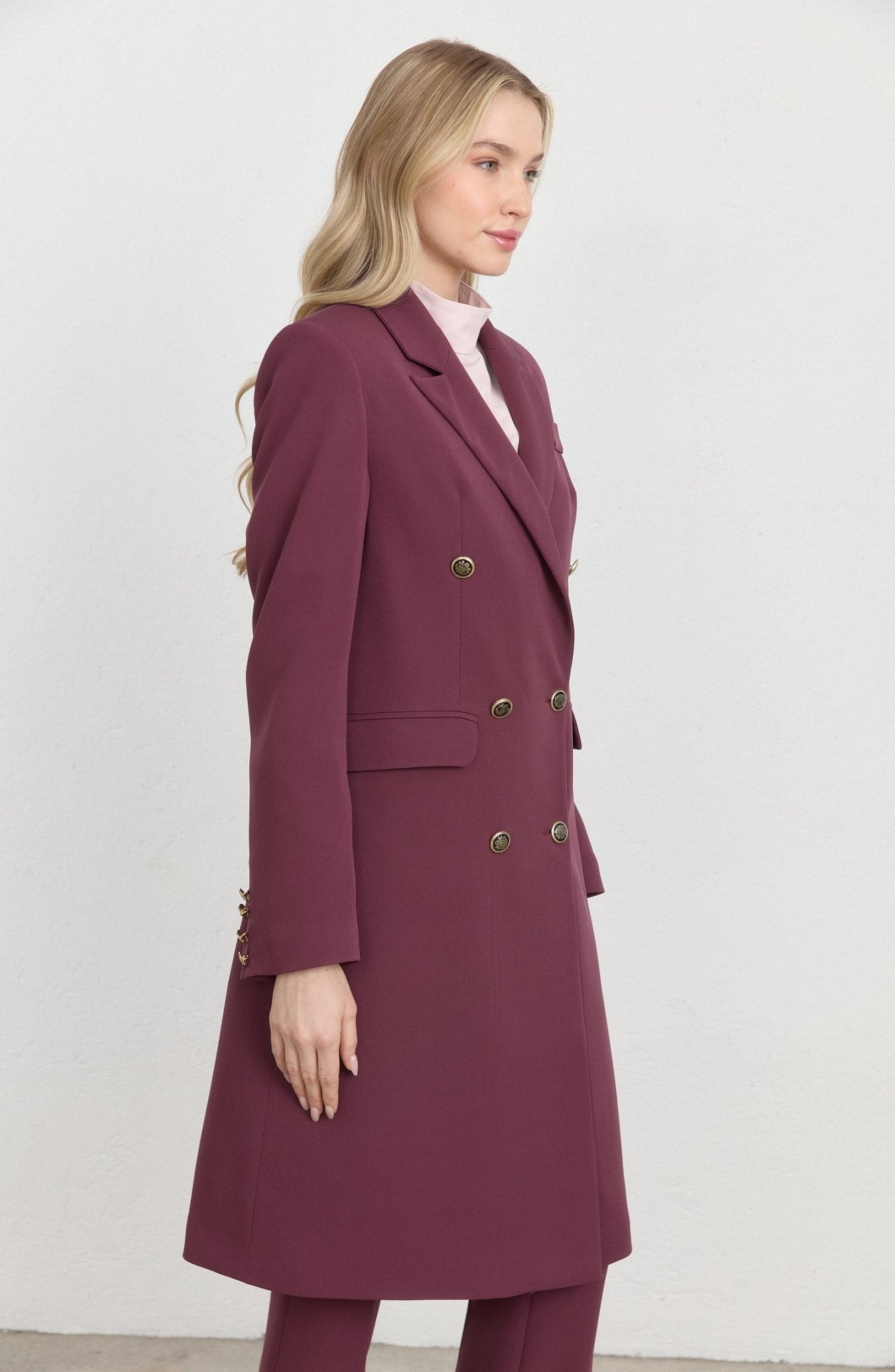 Blazer Mürdüm Tek Ceket - Fatma Atasoy