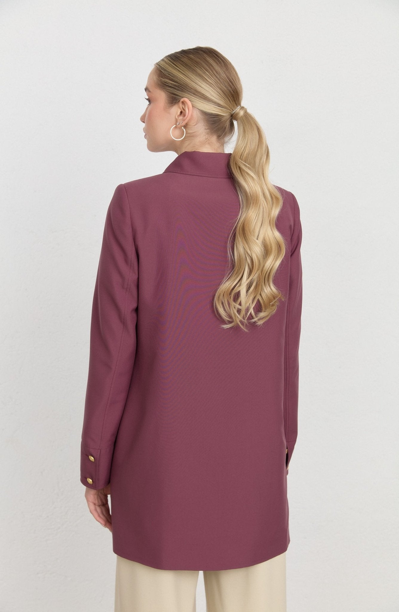 Blazer Mürdüm Trenç Ceket - Fatma Atasoy