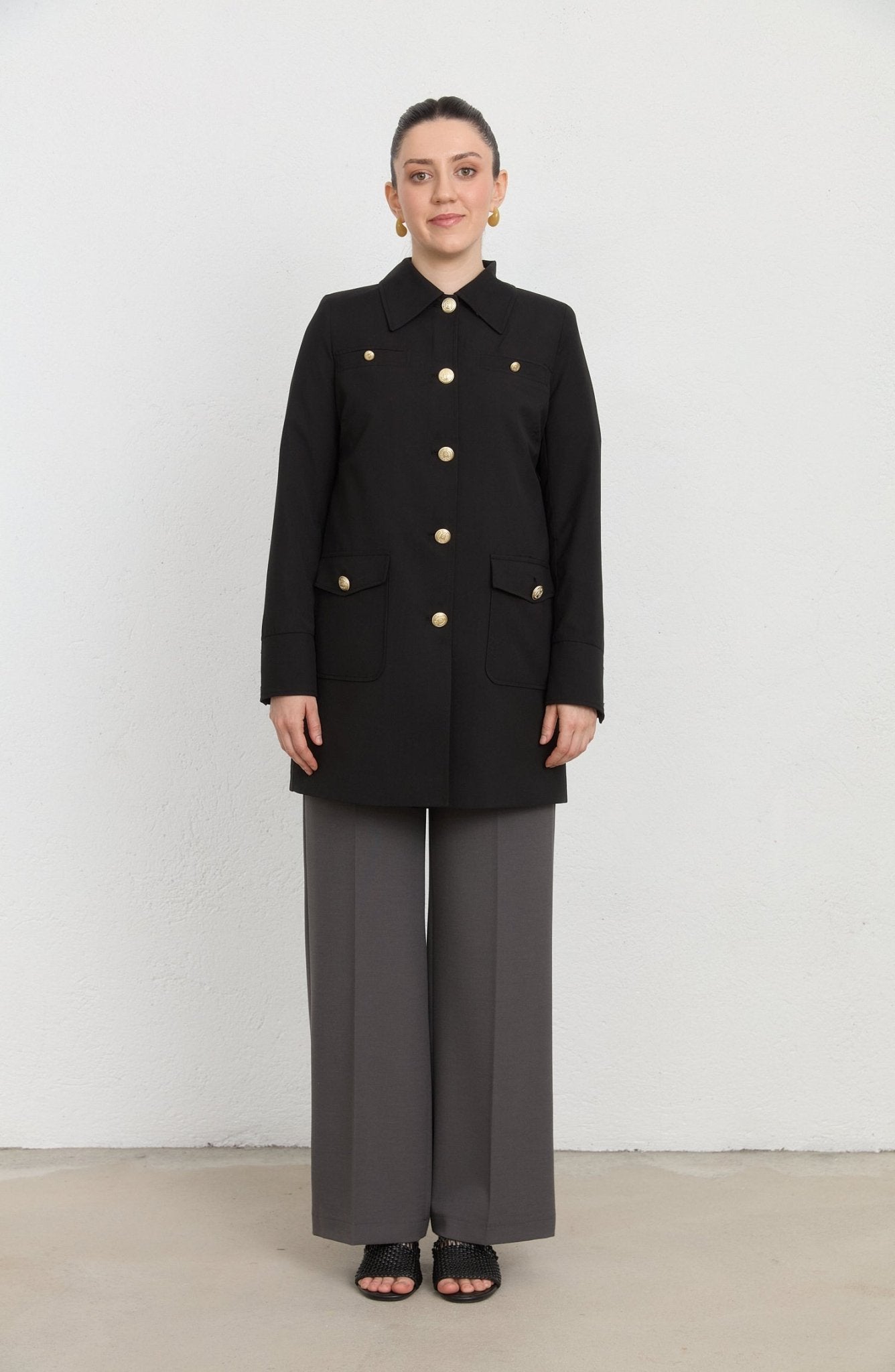 Blazer Siyah Trenç Ceket - Fatma Atasoy