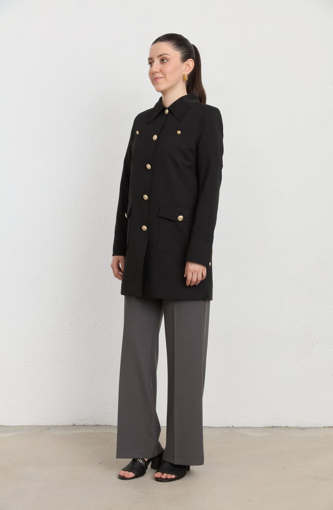 Blazer Siyah Trenç Ceket - Fatma Atasoy