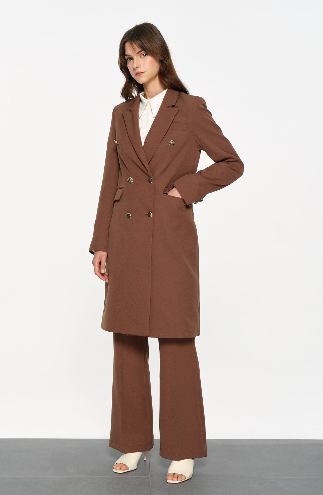 Blazer Tek Ceket Çikolata Kahve - Fatma Atasoy