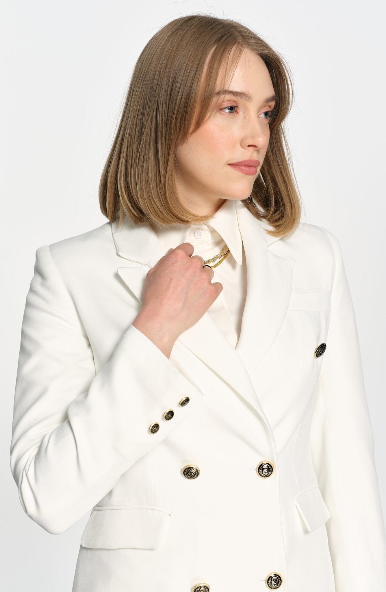 Blazer Tek Ceket Ekru - Fatma Atasoy