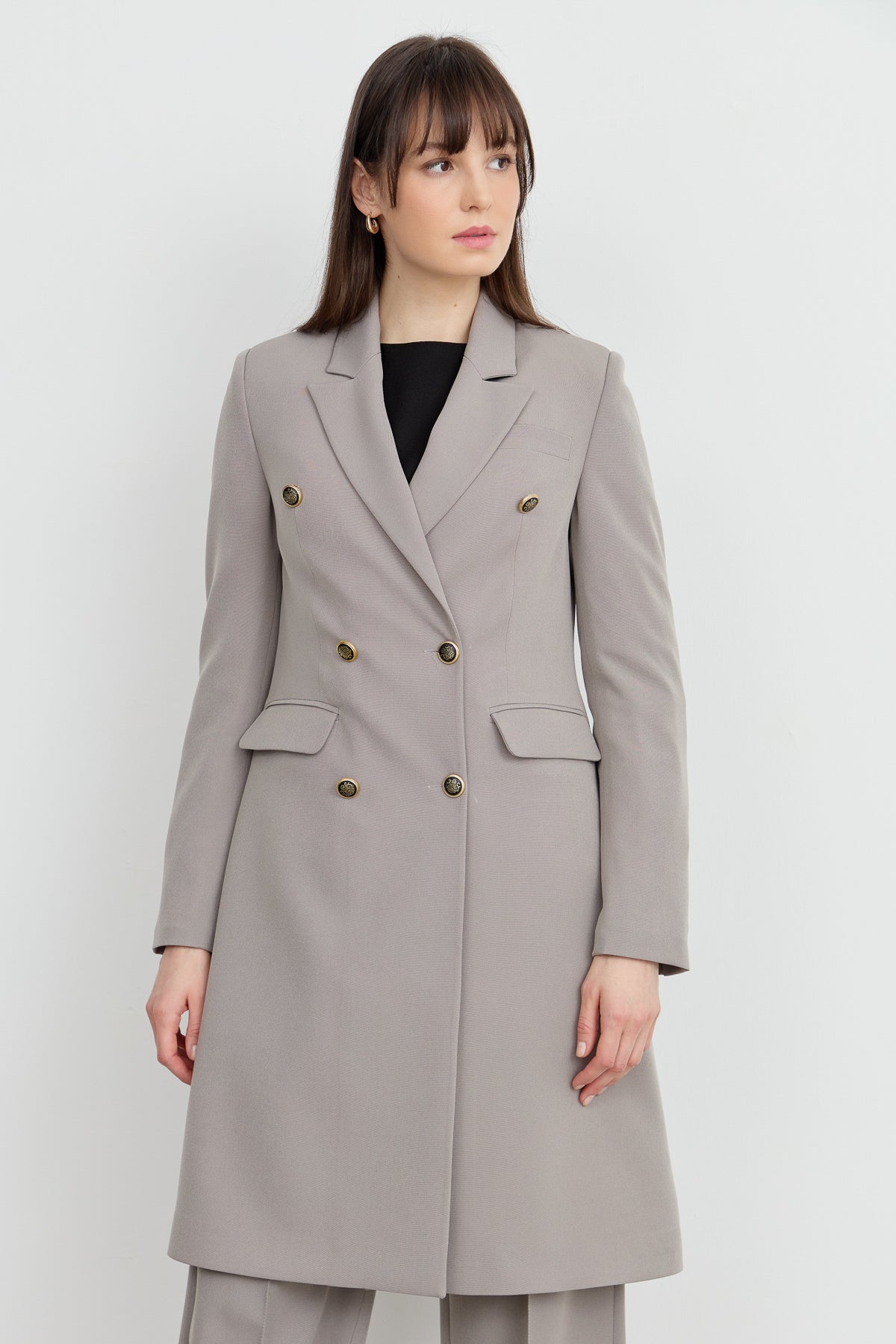 Blazer Tek Ceket Gri - Fatma Atasoy