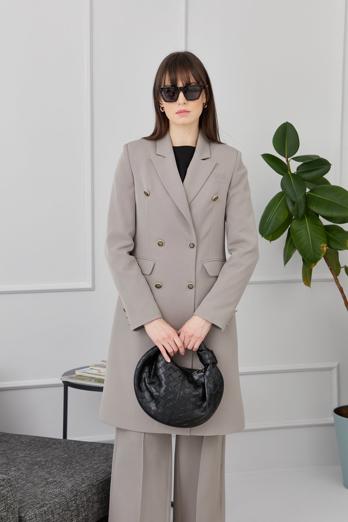 Blazer Tek Ceket Gri - Fatma Atasoy