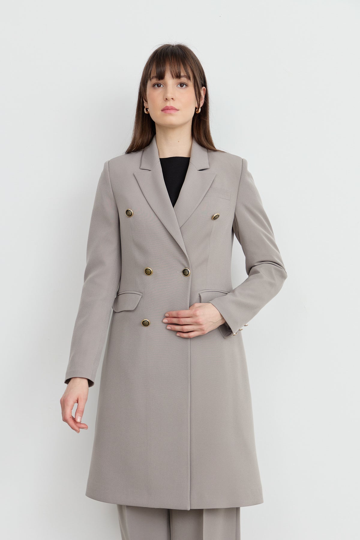 Blazer Tek Ceket Gri - Fatma Atasoy