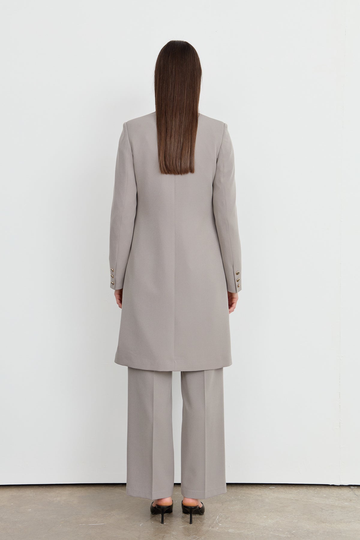 Blazer Tek Ceket Gri - Fatma Atasoy
