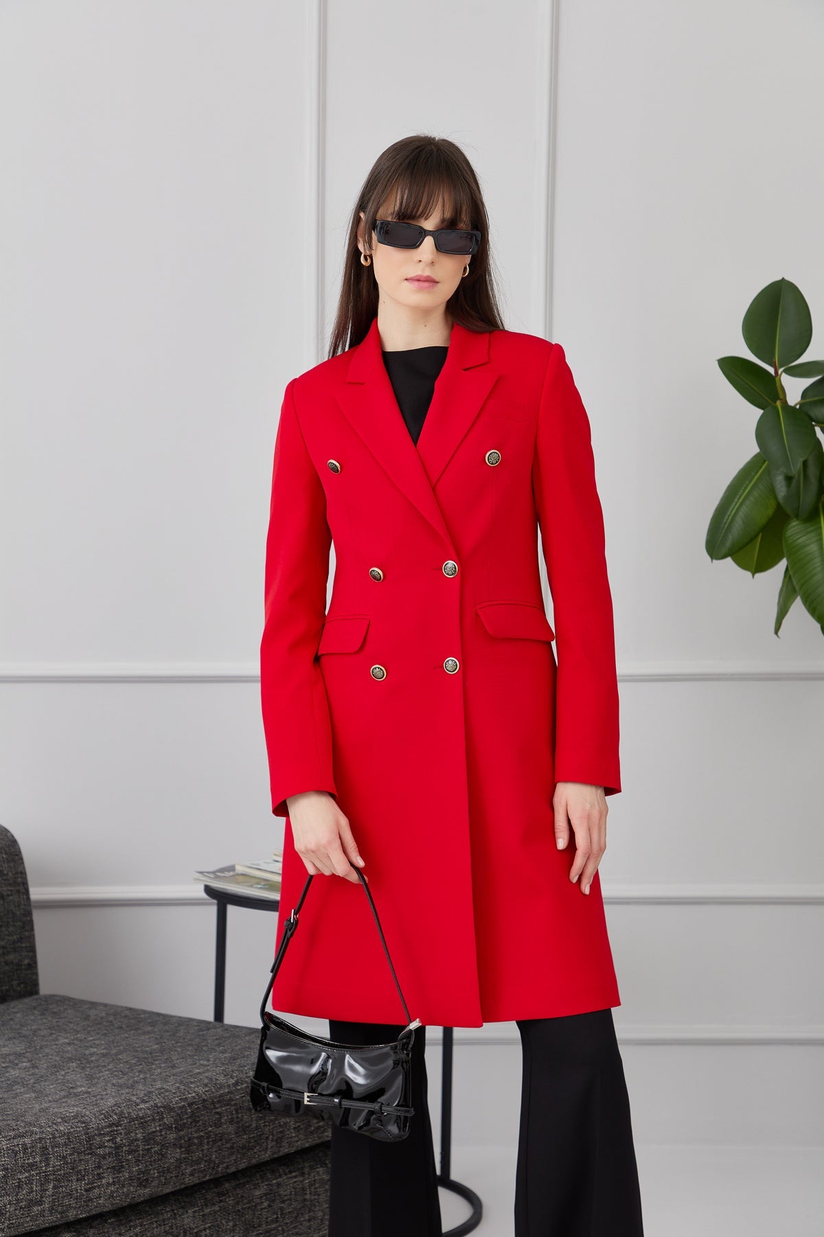 Blazer Tek Ceket Kırmızı - Fatma Atasoy