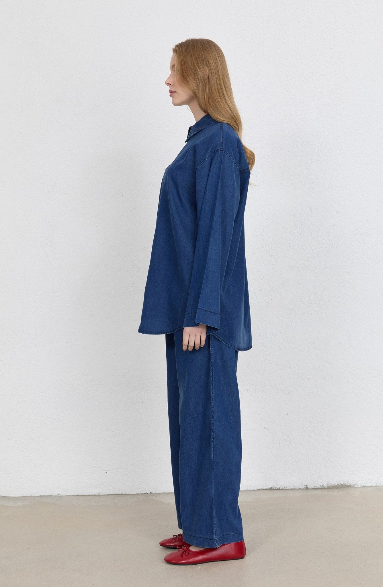 Brit Düğmeli Lacivert Soft Touch Pamuk Kot İkili Takım - Fatma Atasoy