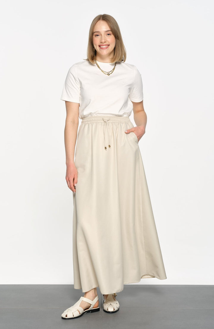 Büzgülü Lastikli Taş Etek - Fatma Atasoy