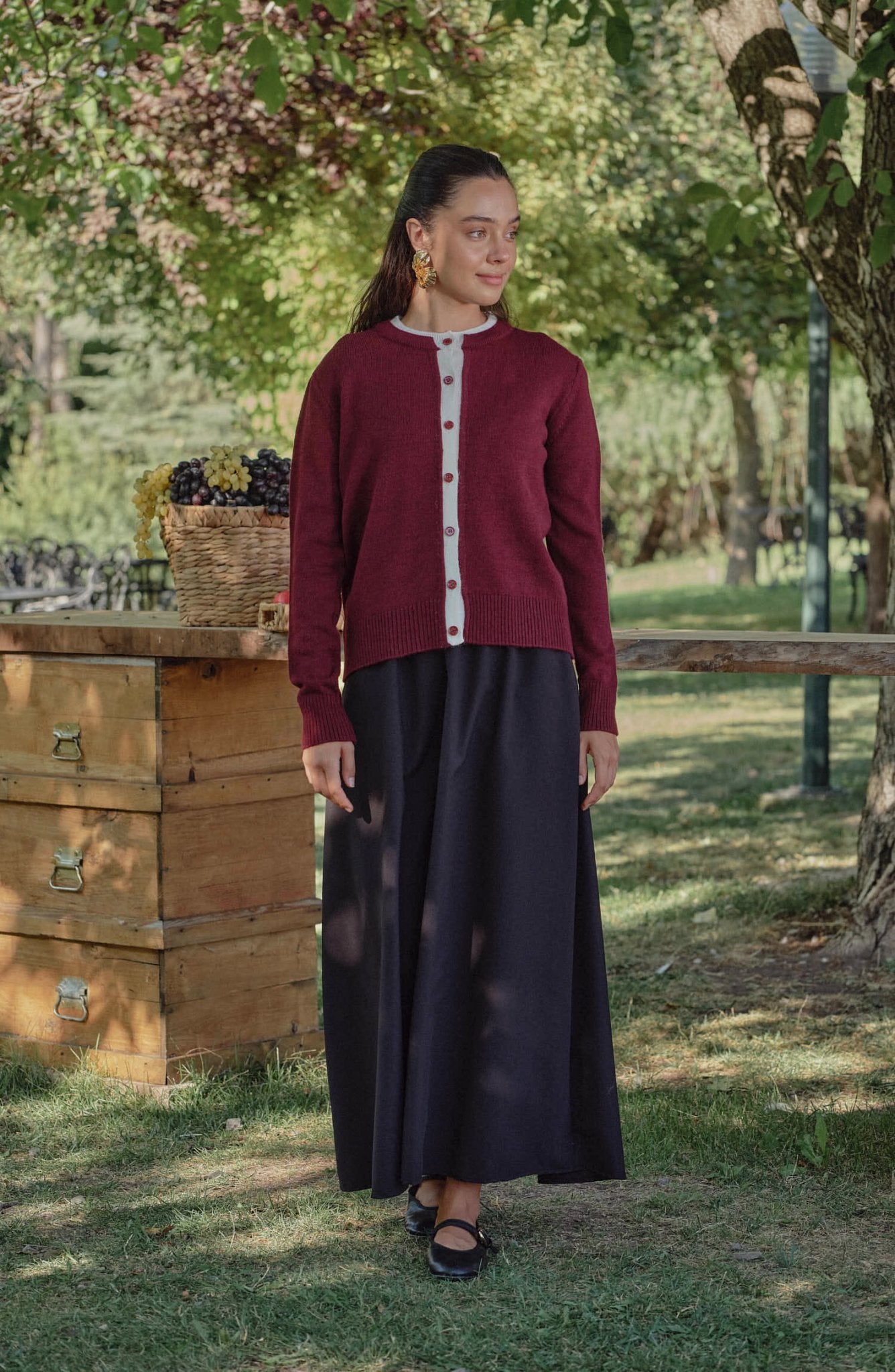 Büzgülü Siyah Trenç Etek - Fatma Atasoy