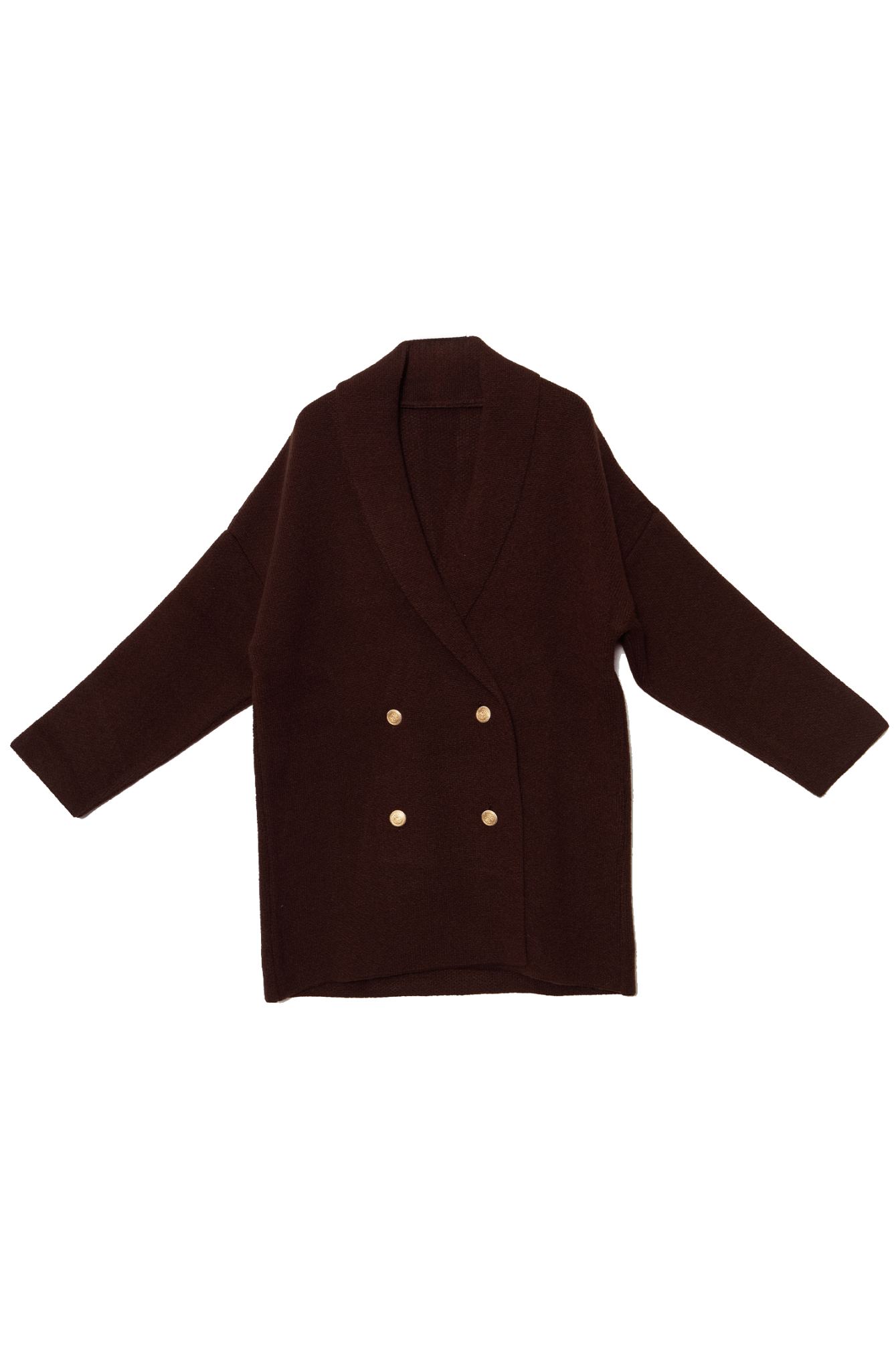 Çelik Örme Blazer Acı Kahve Triko Ceket - Fatma Atasoy