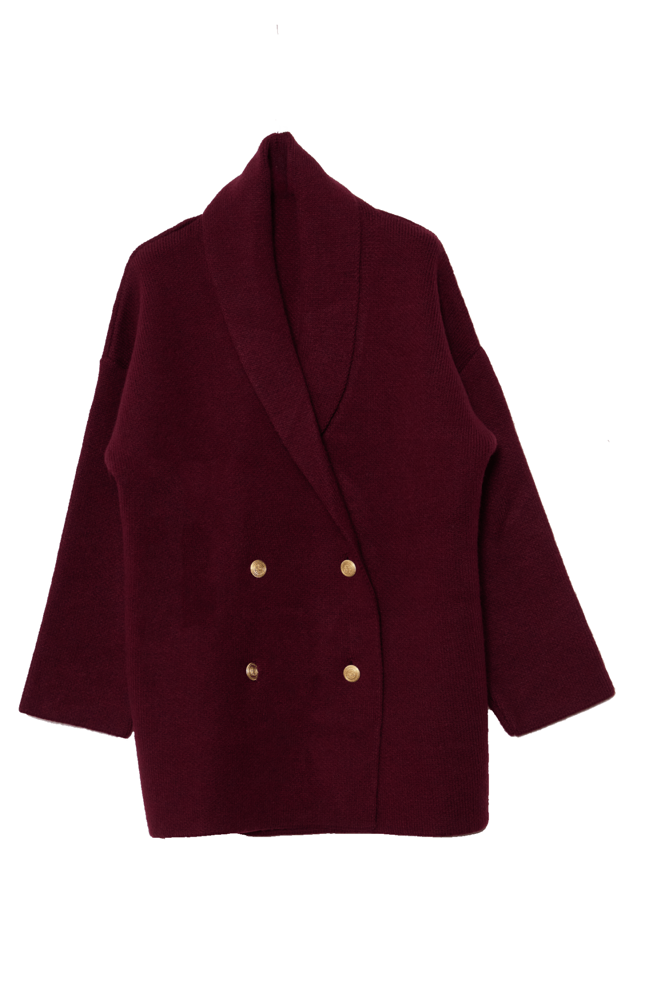 Çelik Örme Blazer Bordo Triko Ceket - Fatma Atasoy
