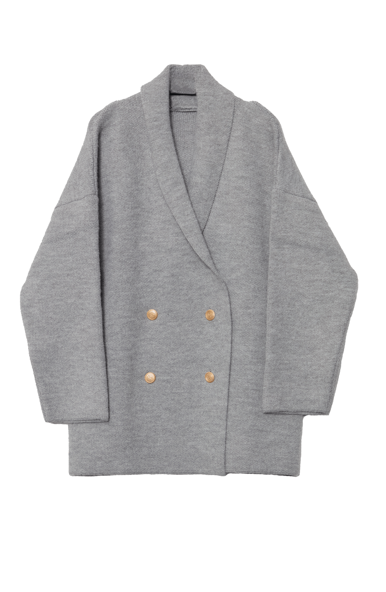 Çelik Örme Blazer Gri Triko Ceket - Fatma Atasoy