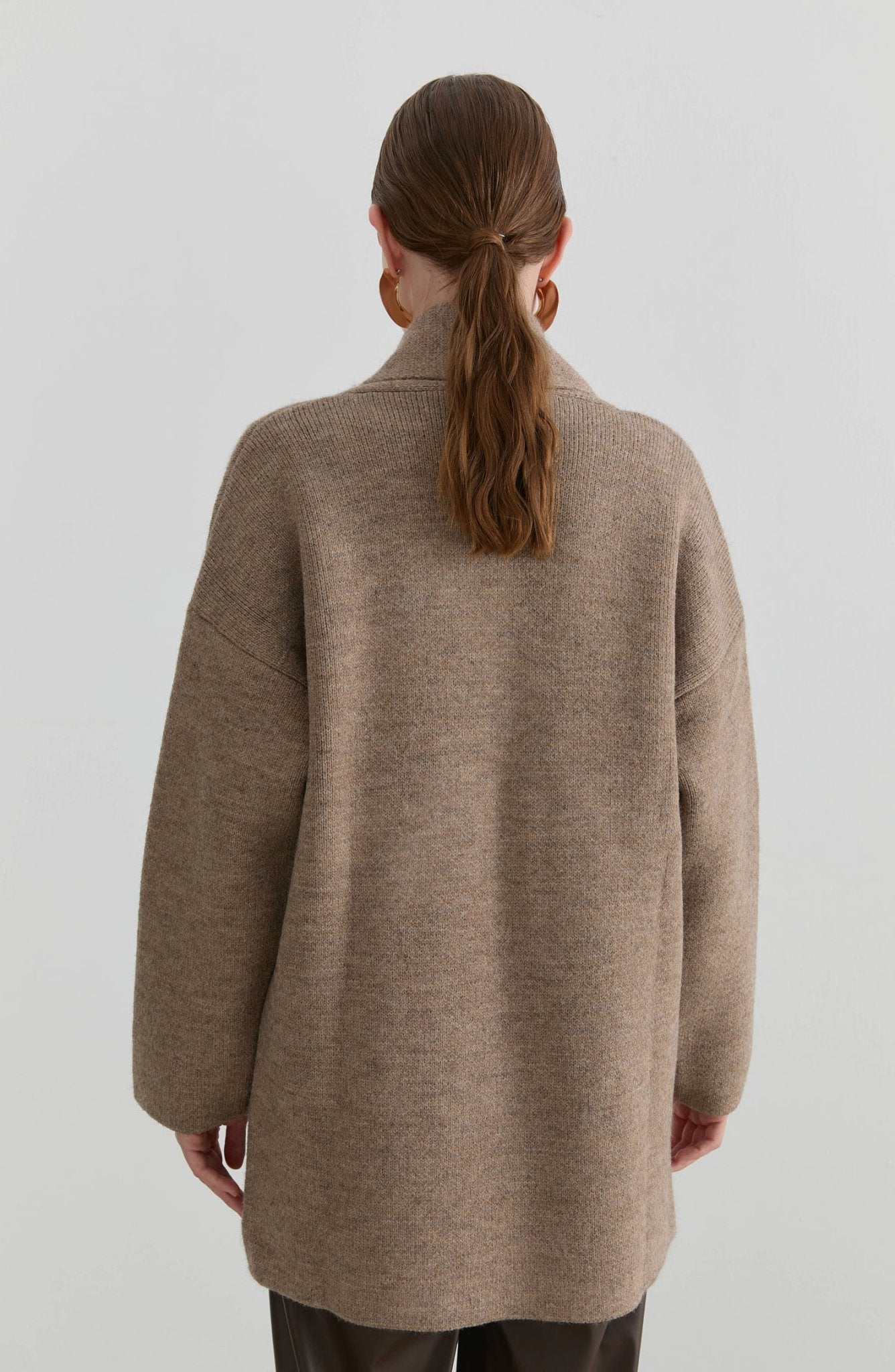 Çelik Örme Blazer Mocha Triko Ceket - Fatma Atasoy