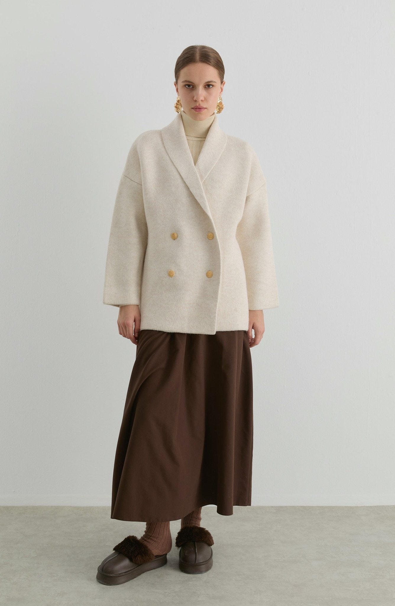 Çelik Örme Blazer Taş Triko Ceket - Fatma Atasoy