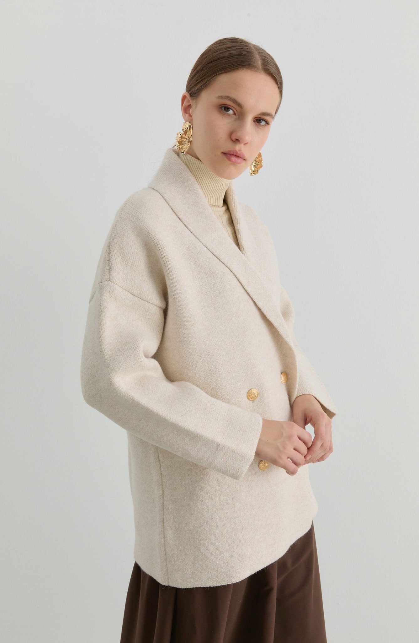 Çelik Örme Blazer Taş Triko Ceket - Fatma Atasoy