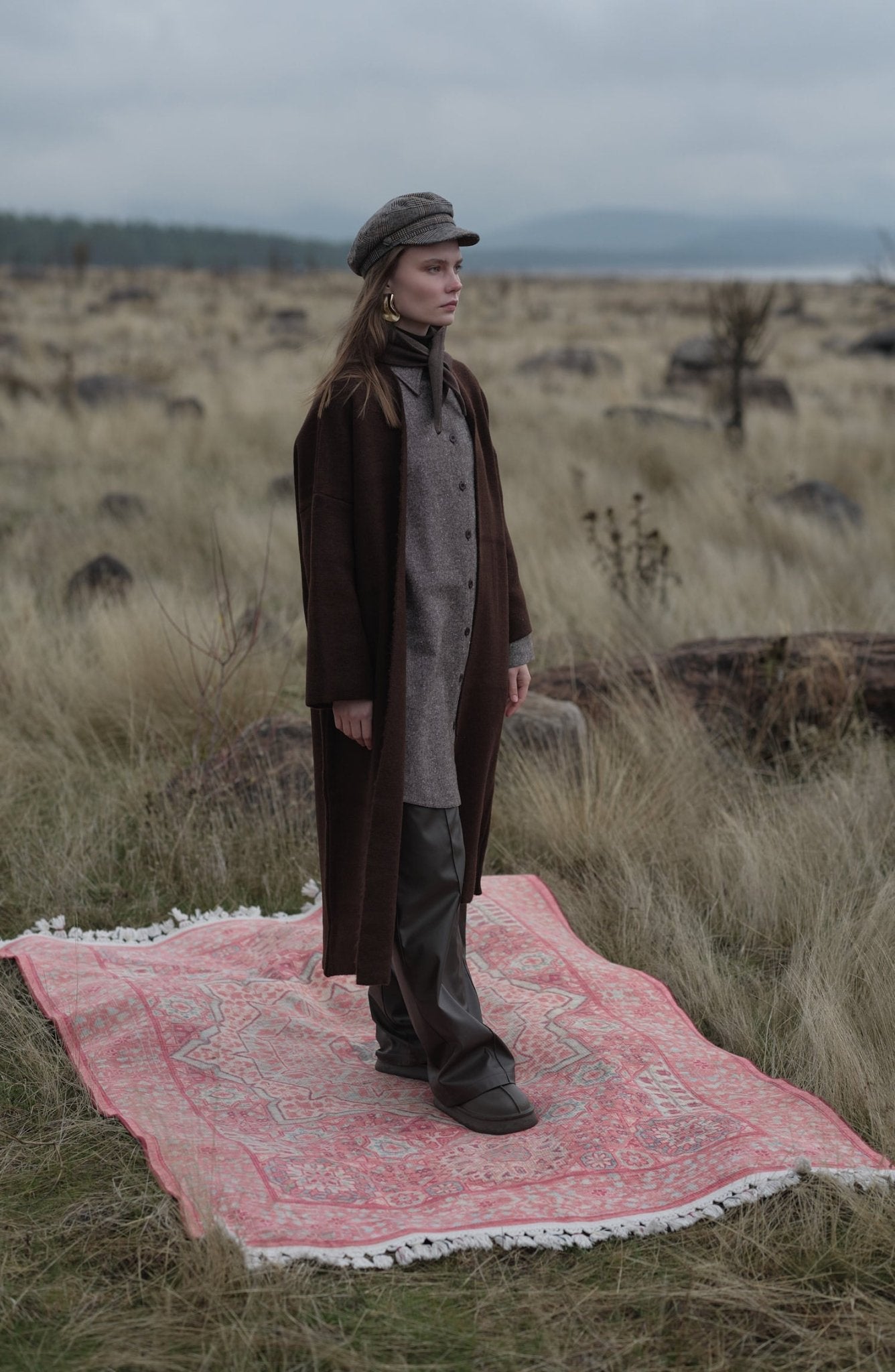 Çelik Örme Pufik Acı Kahve Triko Hırka - Fatma Atasoy